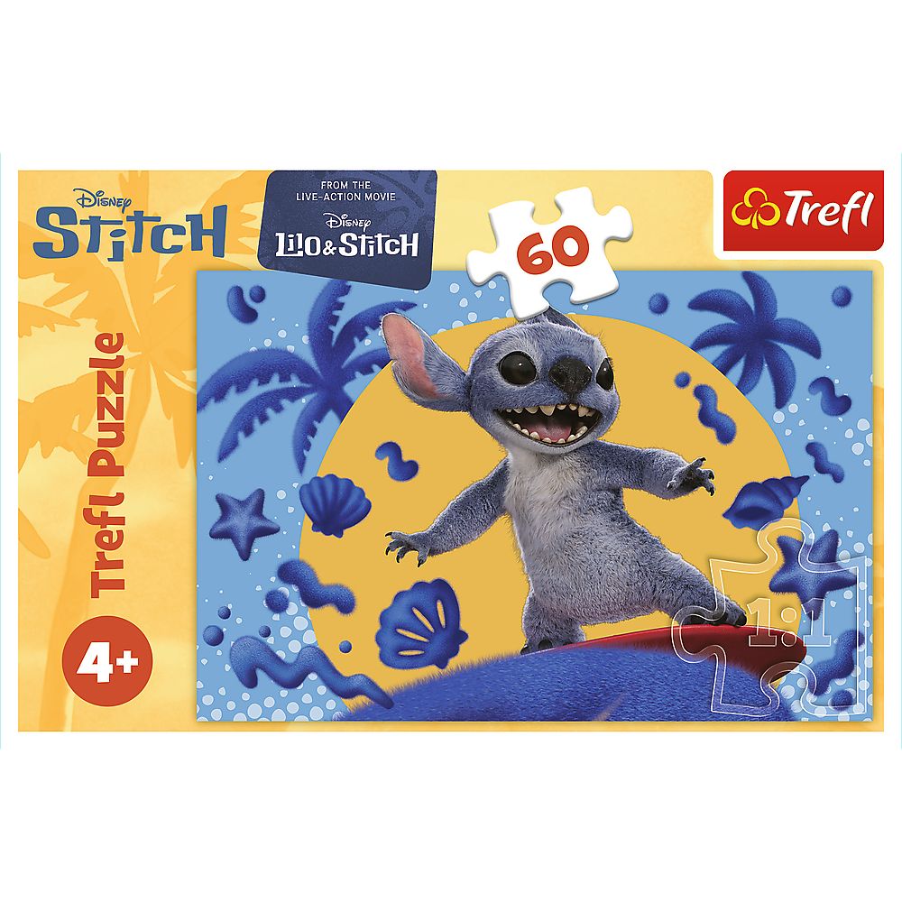 Puzzle Trefl 60 piese Disney Lilo & Stitch, O zi cu Stitch