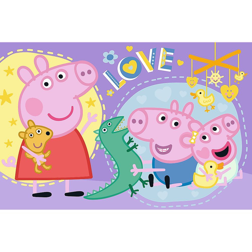 Puzzle Trefl Peppa Pig, 60 piese, Purcelușul Fericit, 4+ ani