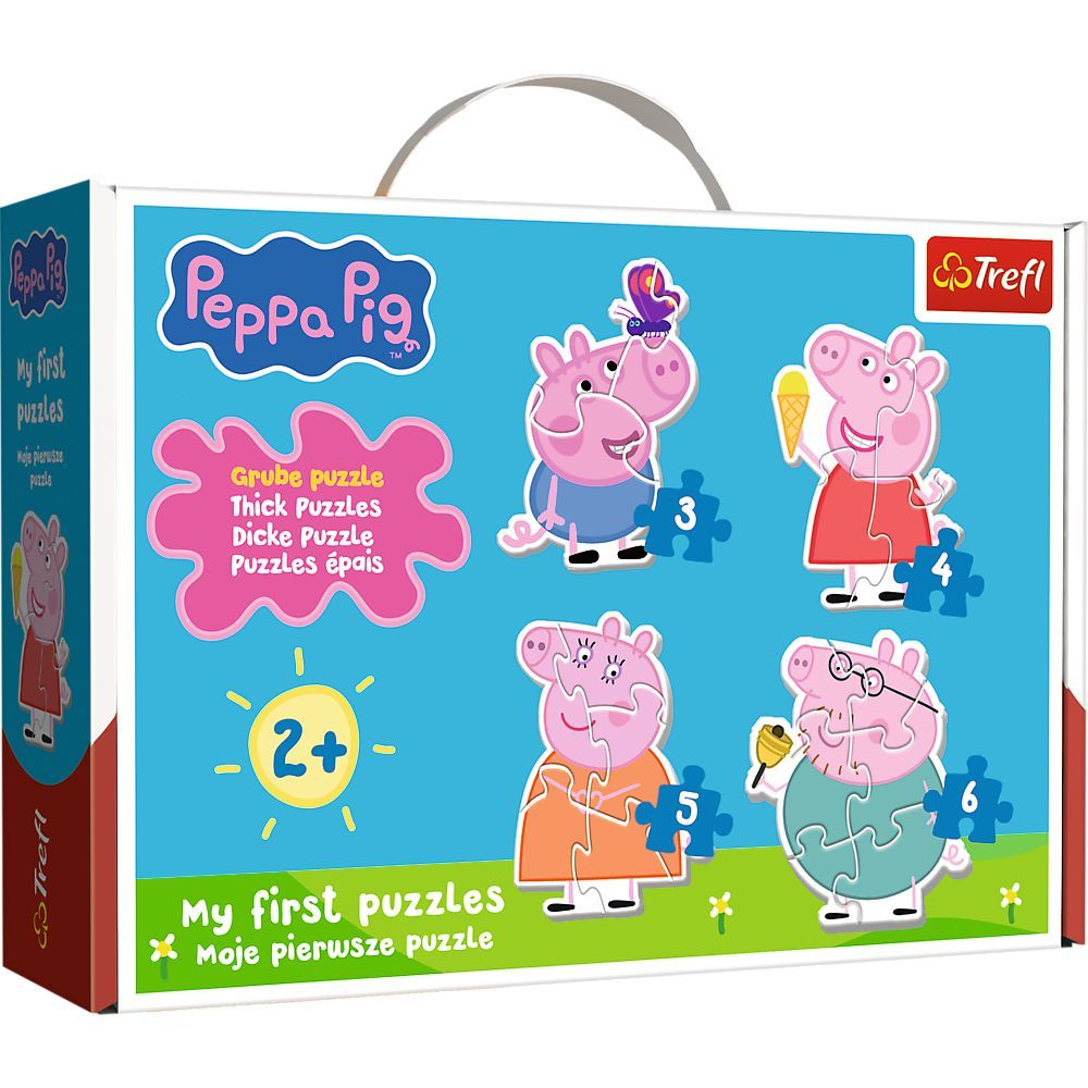 Puzzle copii Trefl Baby Peppa Pig, 4 puzzle-uri, 18 piese, 2+ ani