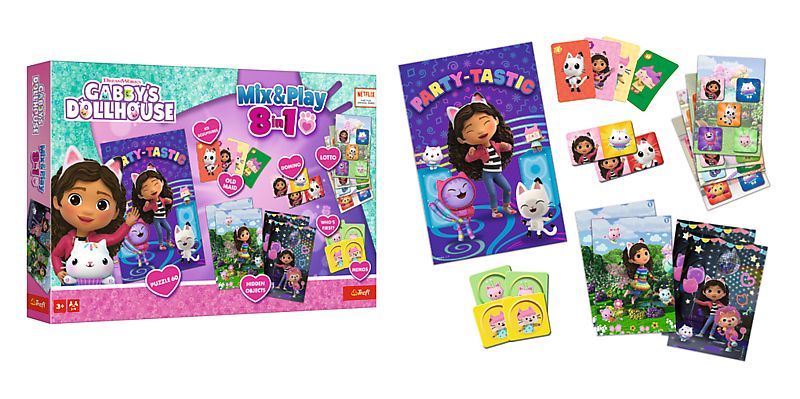 Joc educativ 8 in 1 Trefl Gabby's Dollhouse pentru copii 3+ ani