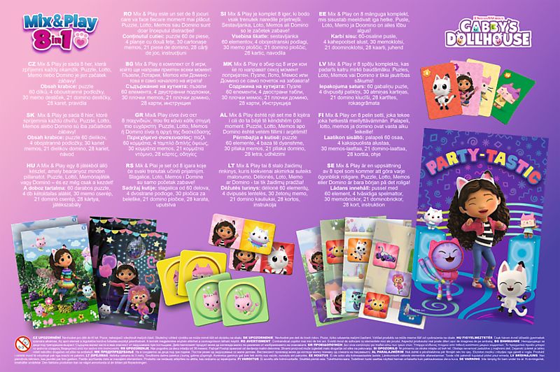 Joc educativ 8 in 1 Trefl Gabby's Dollhouse pentru copii 3+ ani