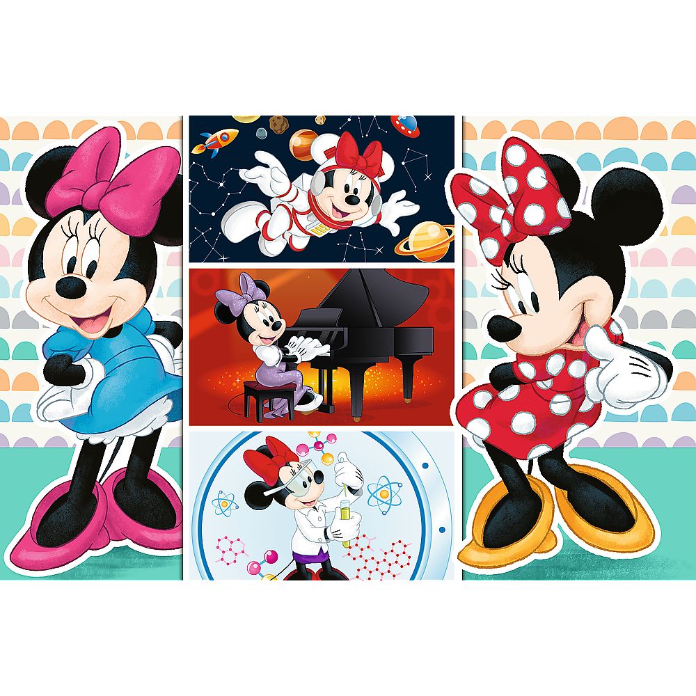 Puzzle Trefl Minnie Mouse amuzant, 100 piese, pentru copii 5+