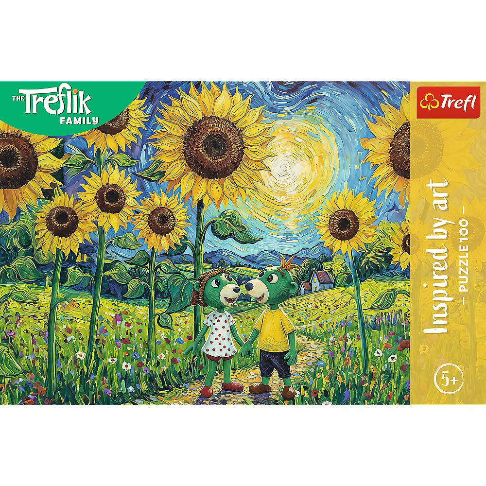 PUZZLE TREFL 100 FAMILIA TREFLIK INSPIRAT DE ARTA O PLIMBARE PRINTRE FLOAREA SOARELUI