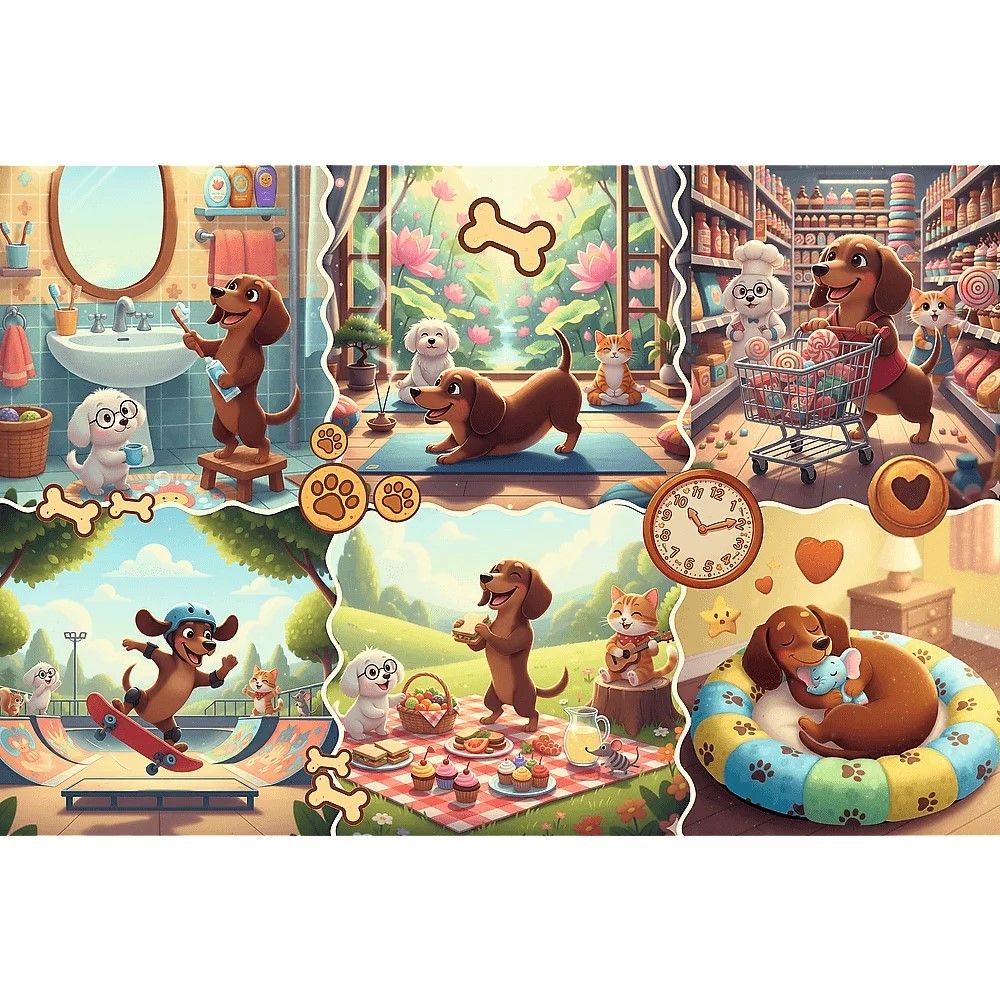 PUZZLE TREFL 100 O ZI LUNGA A UNUI TECKEL