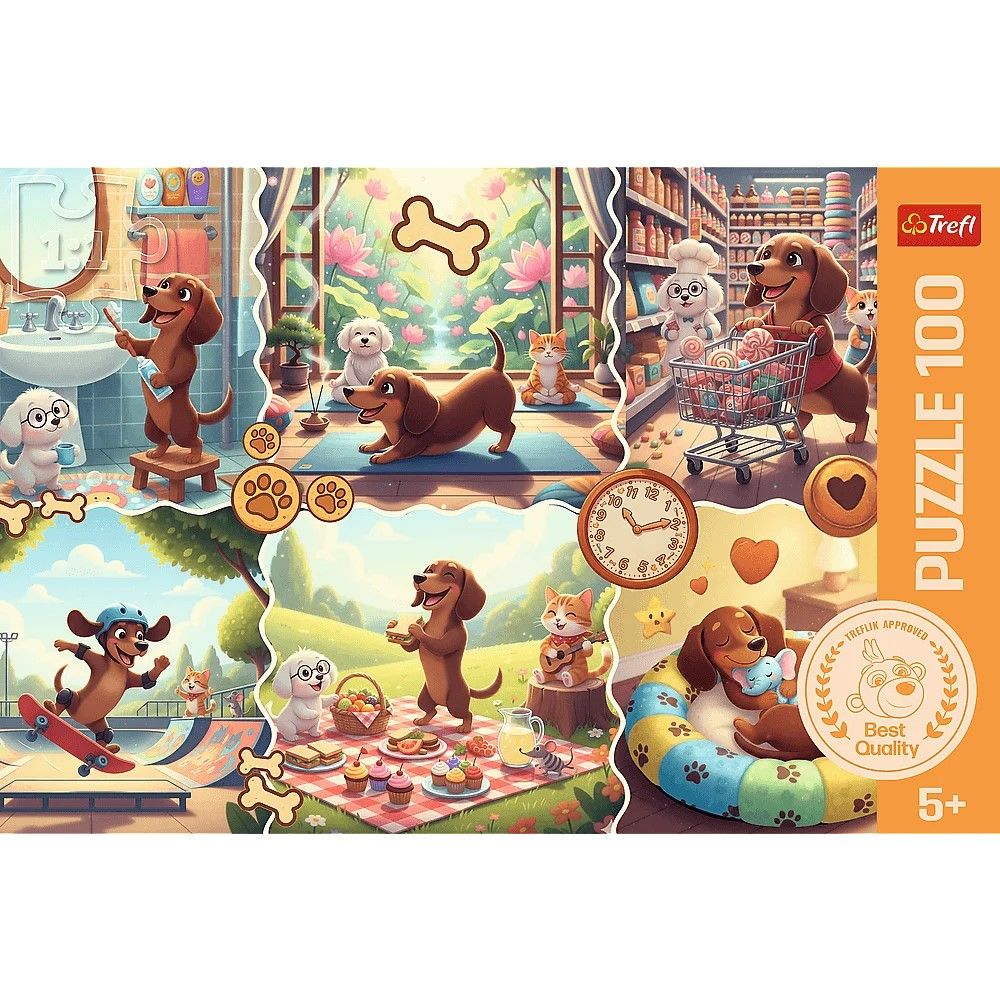 PUZZLE TREFL 100 O ZI LUNGA A UNUI TECKEL