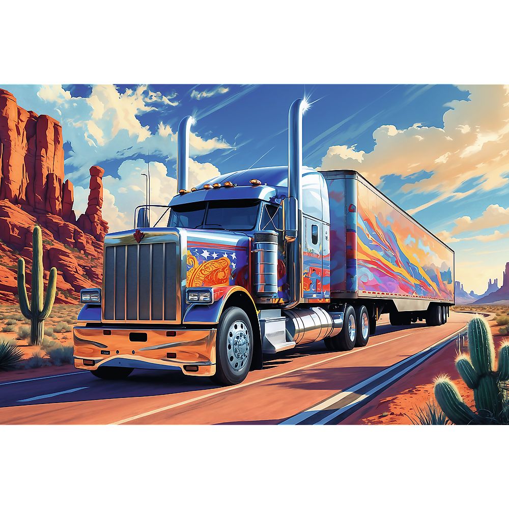 Puzzle Trefl 160 piese Camion pe drum, multicolor, 6+ ani