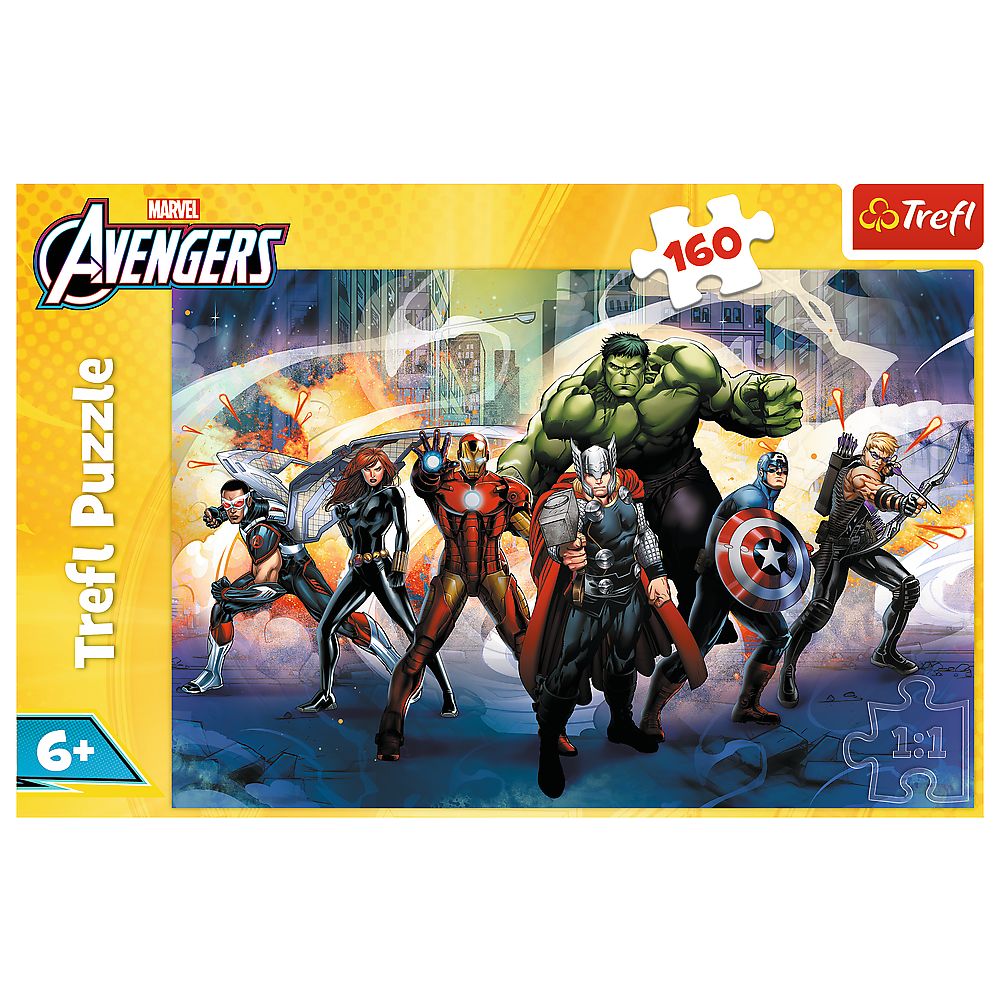 Puzzle Trefl Marvel Avengers cu superputeri, 160 piese, 6+ ani