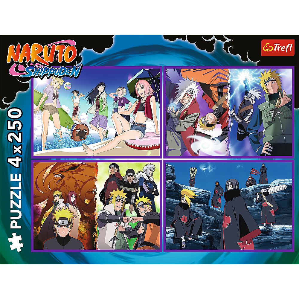 Puzzle Trefl 4x250 piese Naruto Shippuden - Aventurile lui Naruto Uzumaki