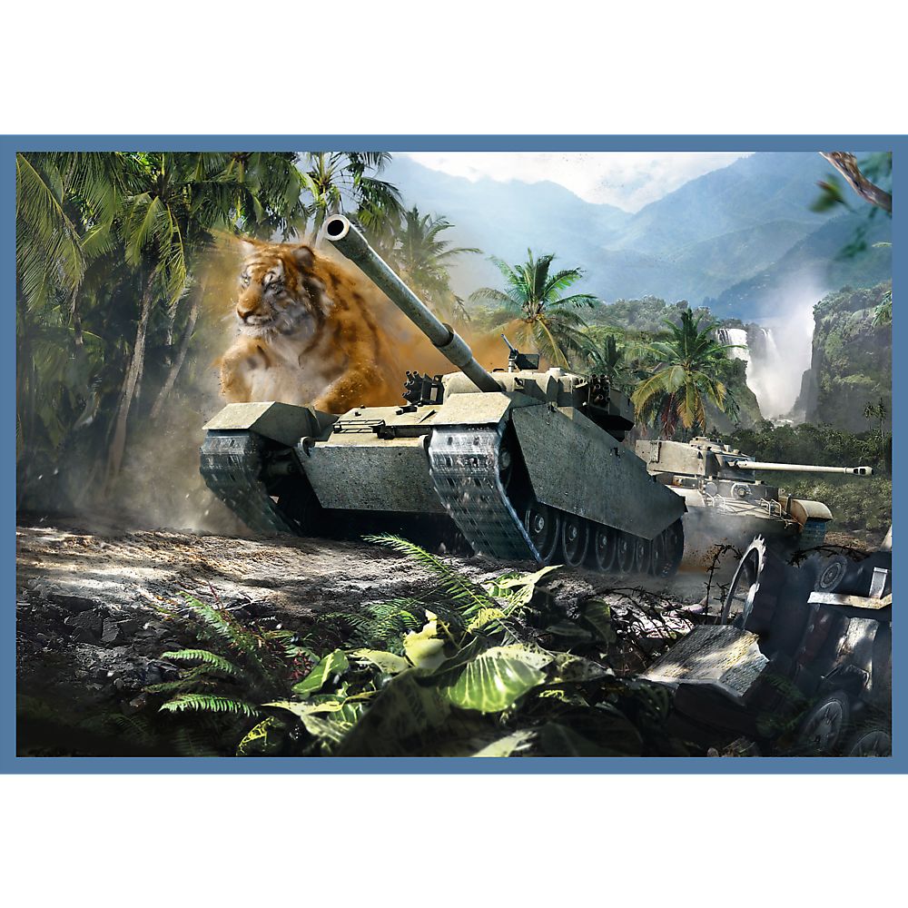 Puzzle Trefl 4x250 piese World of Tanks, 4 imagini cu tancuri
