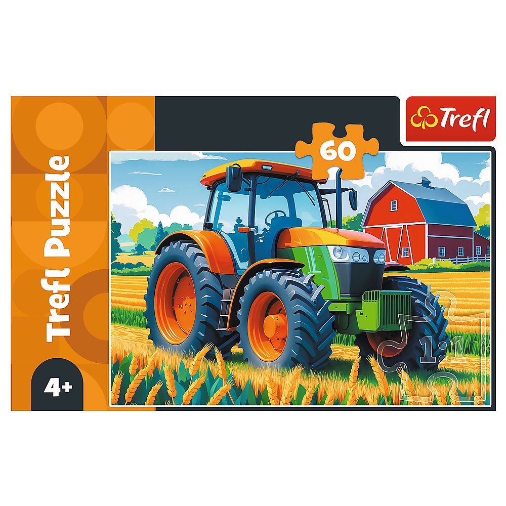Puzzle Trefl 60 piese cu vehicul de fermier pentru copii 4+