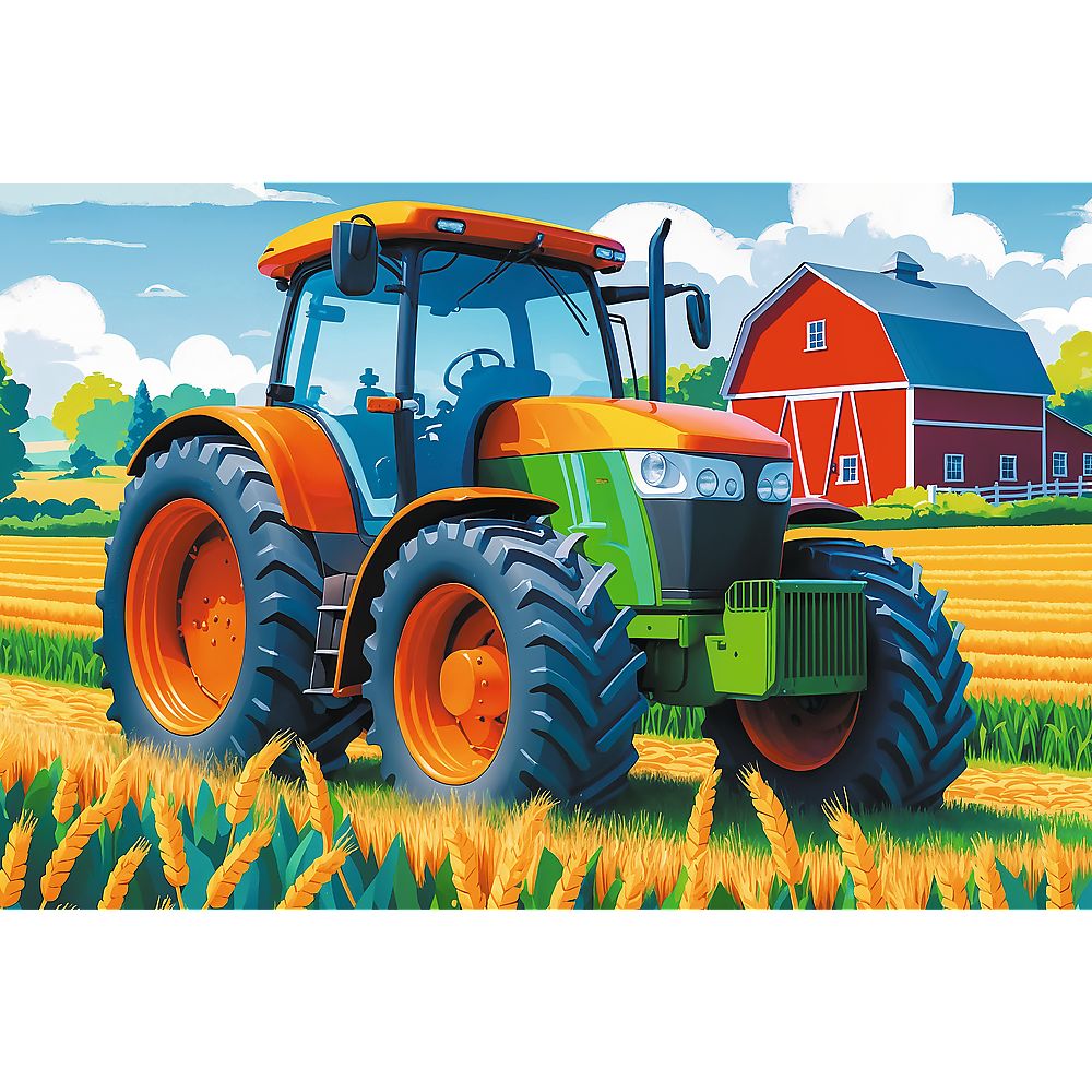 Puzzle Trefl 60 piese cu vehicul de fermier pentru copii 4+
