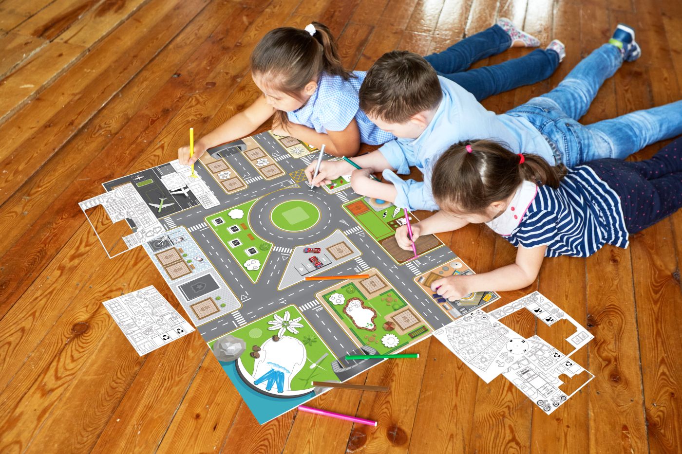 Set de inginerie pentru copii 4+ Construiește un oraș, VIVA Toys