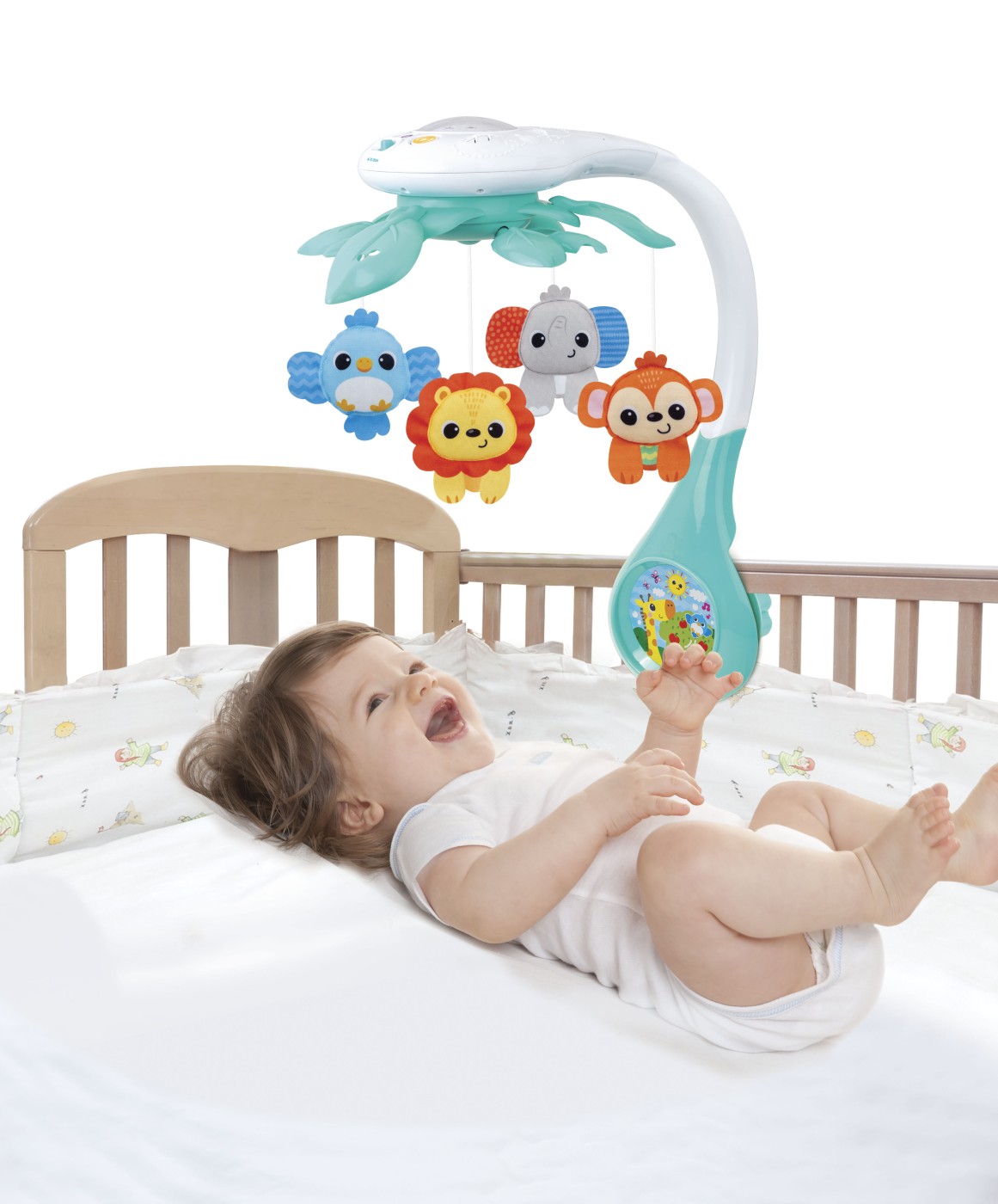 Carusel muzical cu proiector Winfun pentru patut, Animalute din Jungla