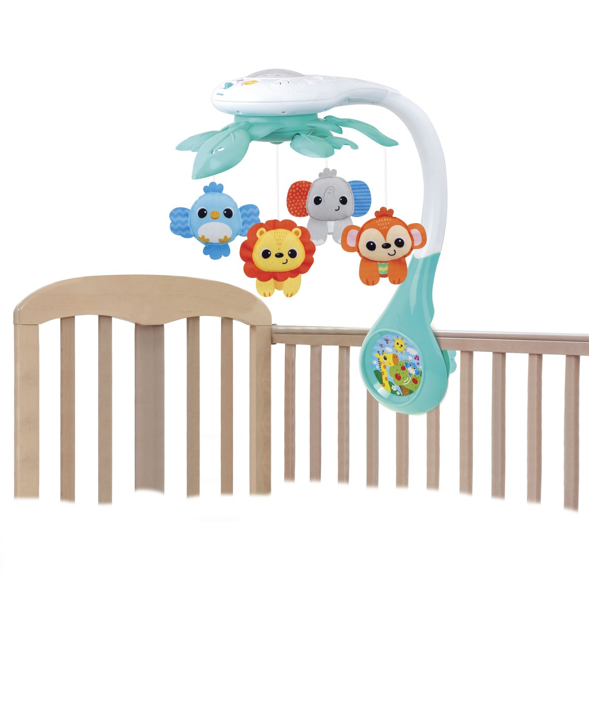 Carusel muzical cu proiector Winfun pentru patut, Animalute din Jungla