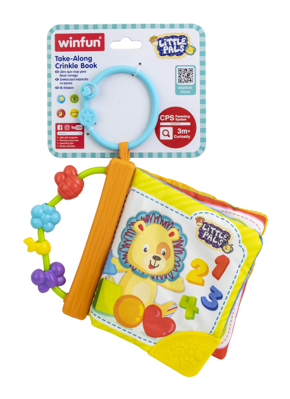 Carticică senzorială Winfun cu activități și animale pentru bebeluși 3+ luni