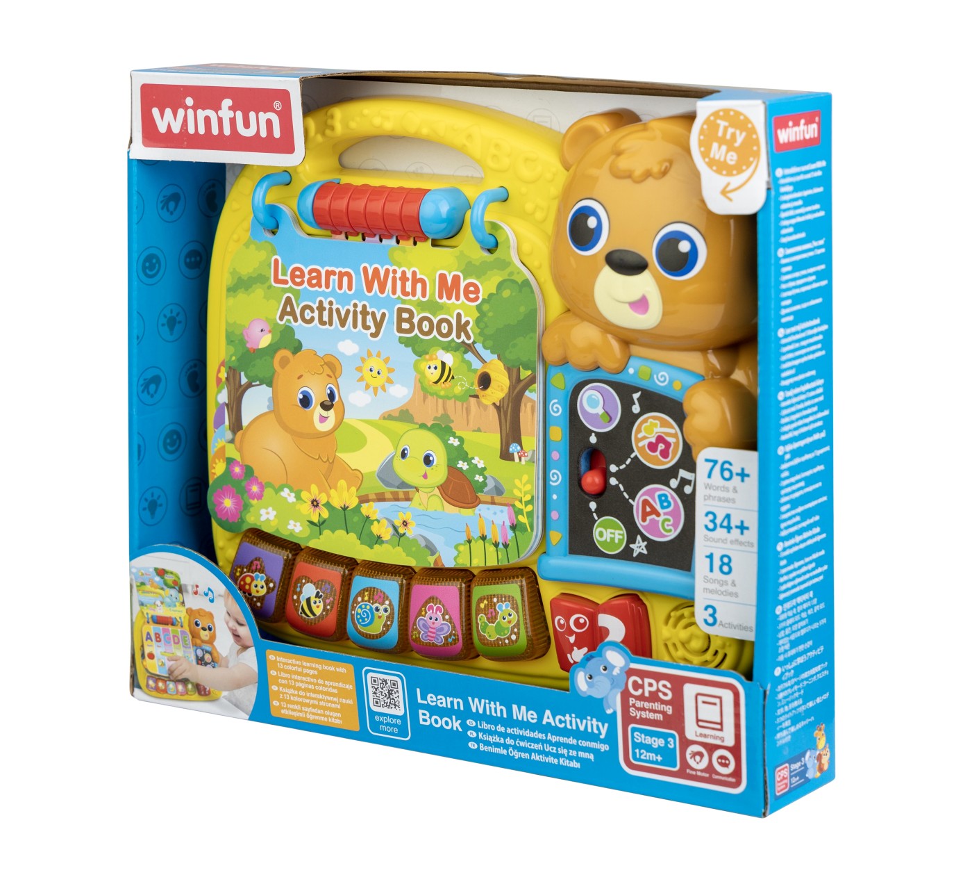 Cărticică interactivă Winfun de activități cu sunete, lumini și 13 pagini