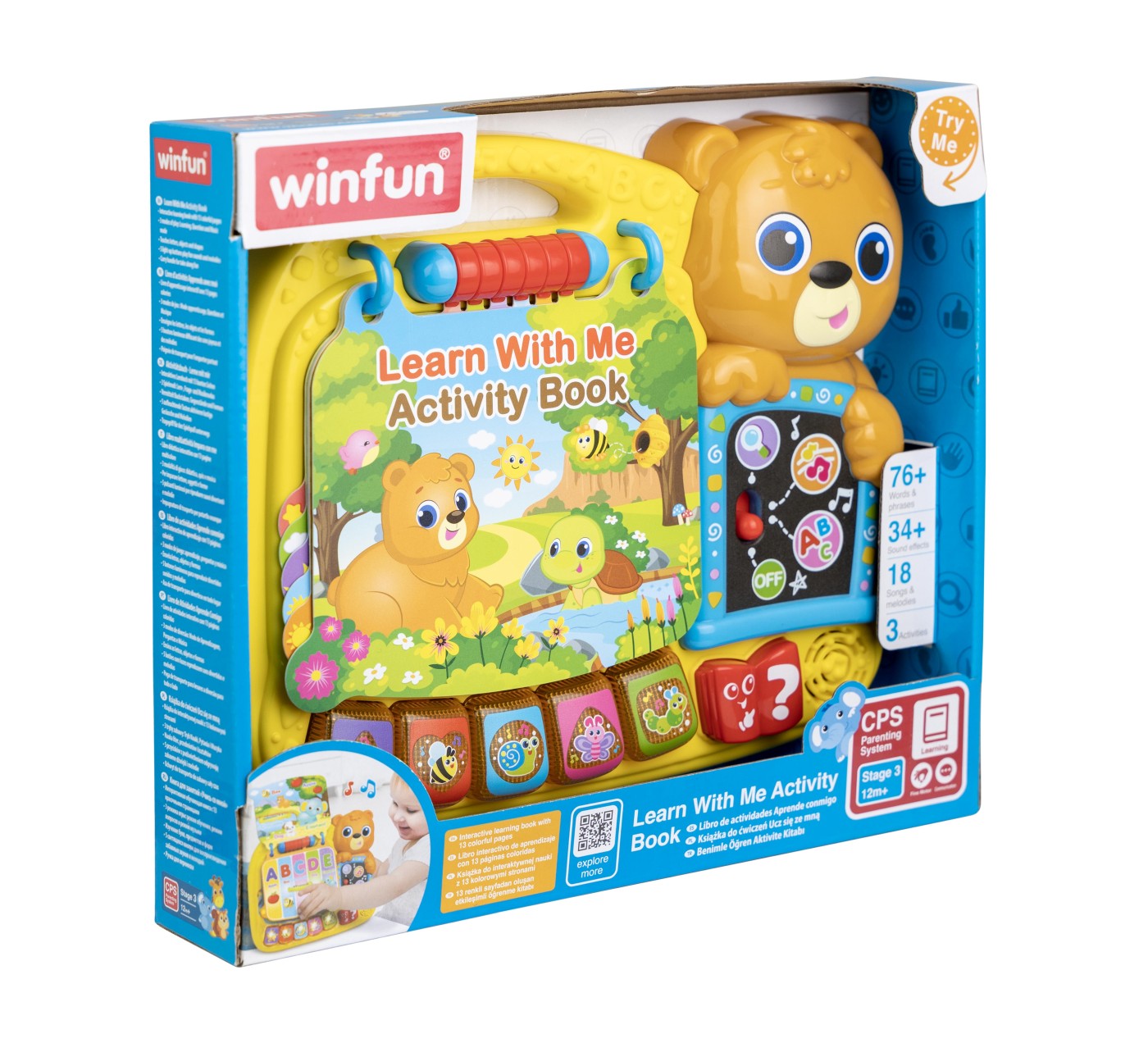 Cărticică interactivă Winfun de activități cu sunete, lumini și 13 pagini