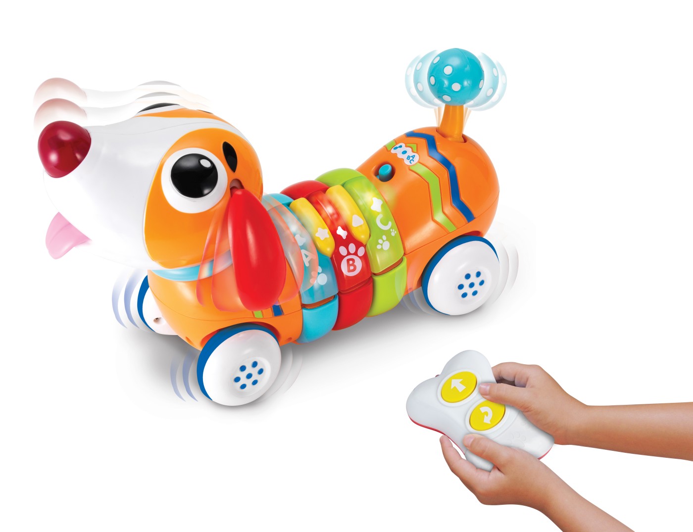 Catelus interactiv Winfun cu telecomanda, sunete si miscari