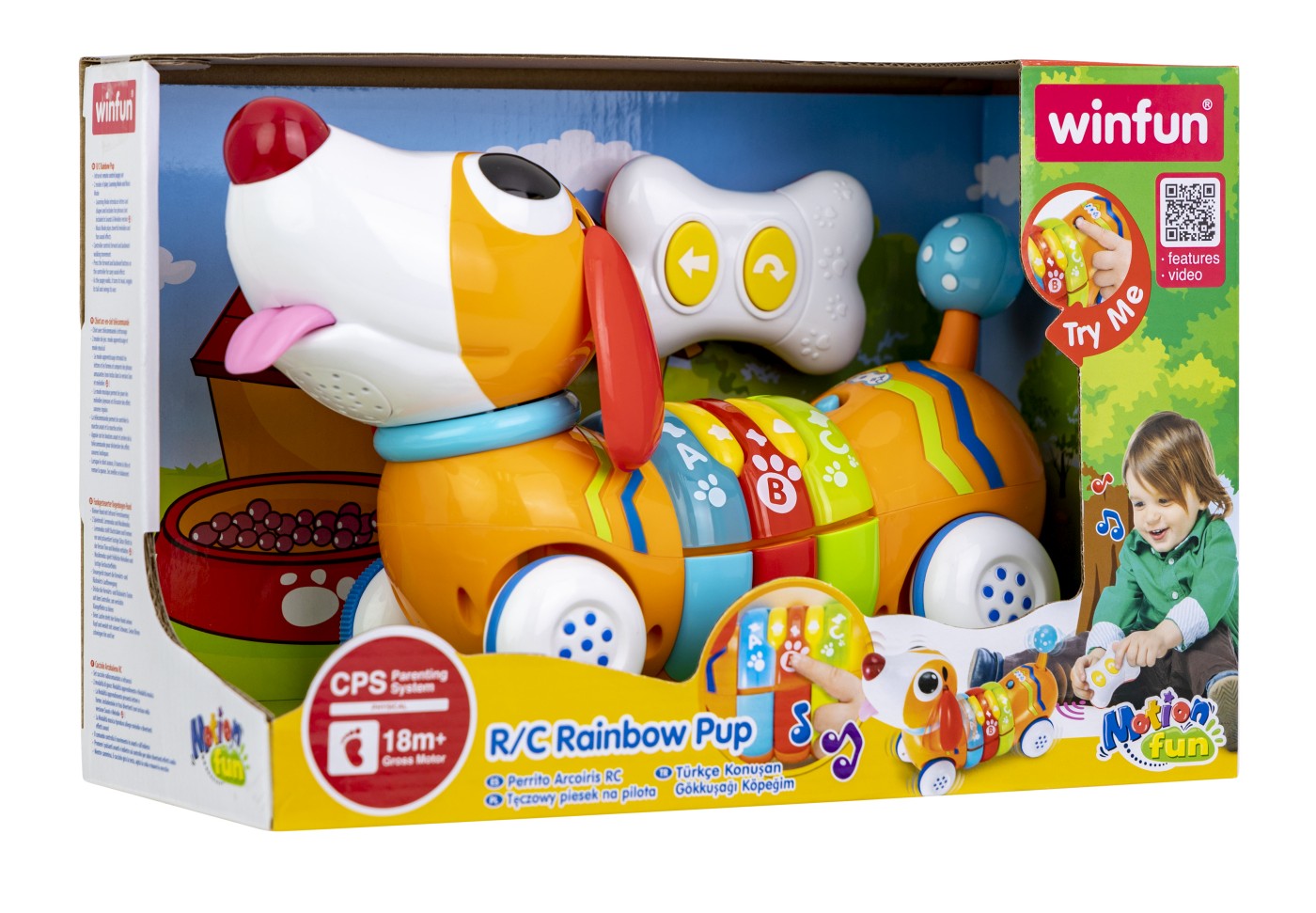 Catelus interactiv Winfun cu telecomanda, sunete si miscari