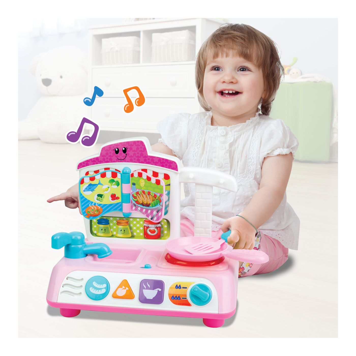 Bucătărie interactivă Winfun pentru copii, cu sunete, lumini și accesorii