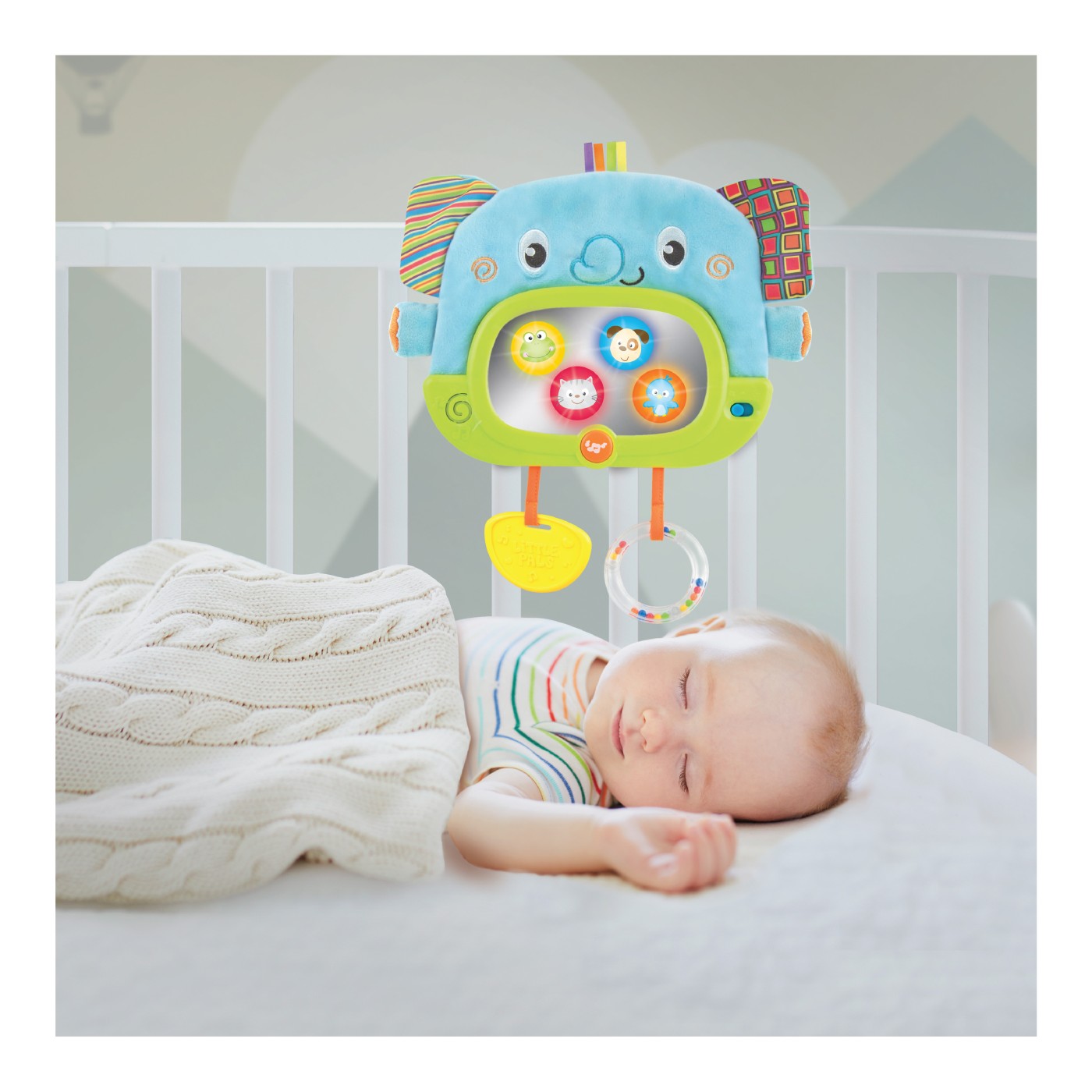 Jucărie elefănțel Winfun pentru bebeluși, cu lumini și sunete