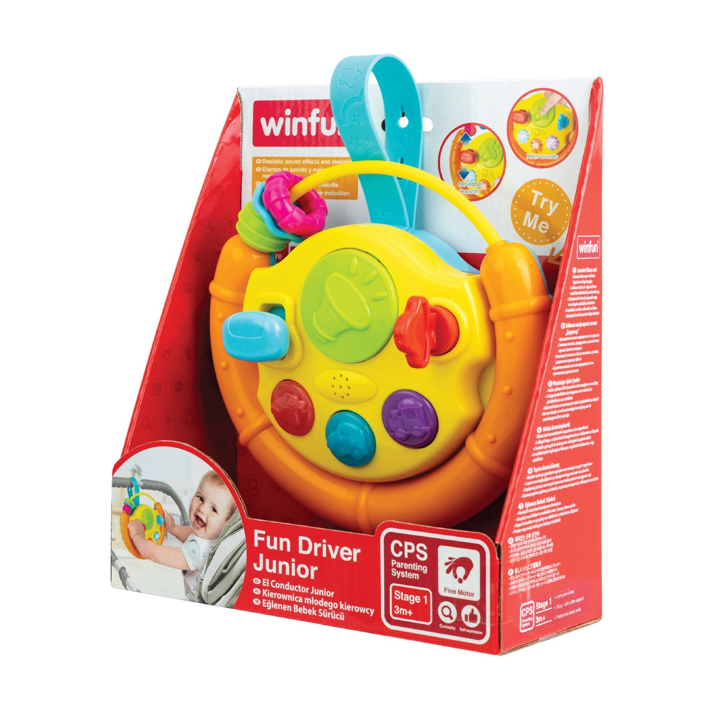 Jucărie volan interactiv Winfun cu lumini, sunete și activități 3 luni+