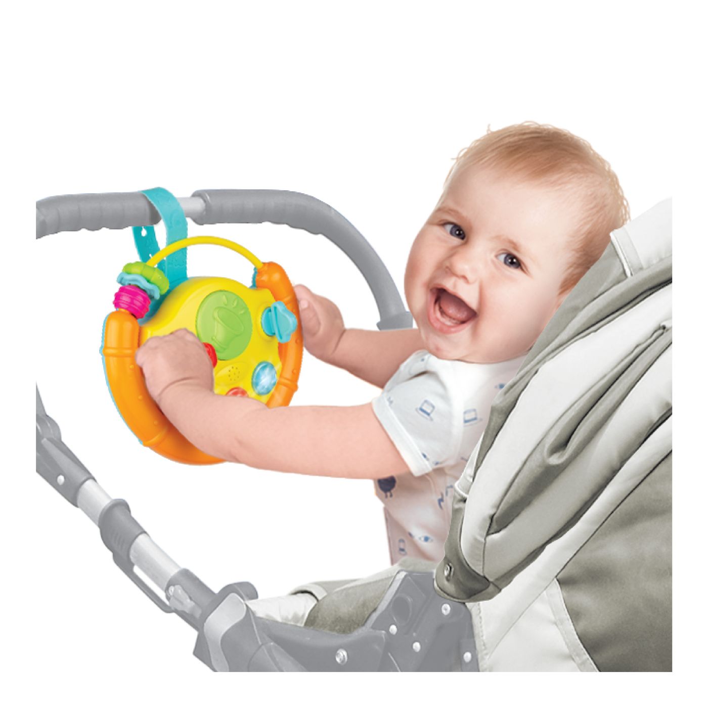 Jucărie volan interactiv Winfun cu lumini, sunete și activități 3 luni+