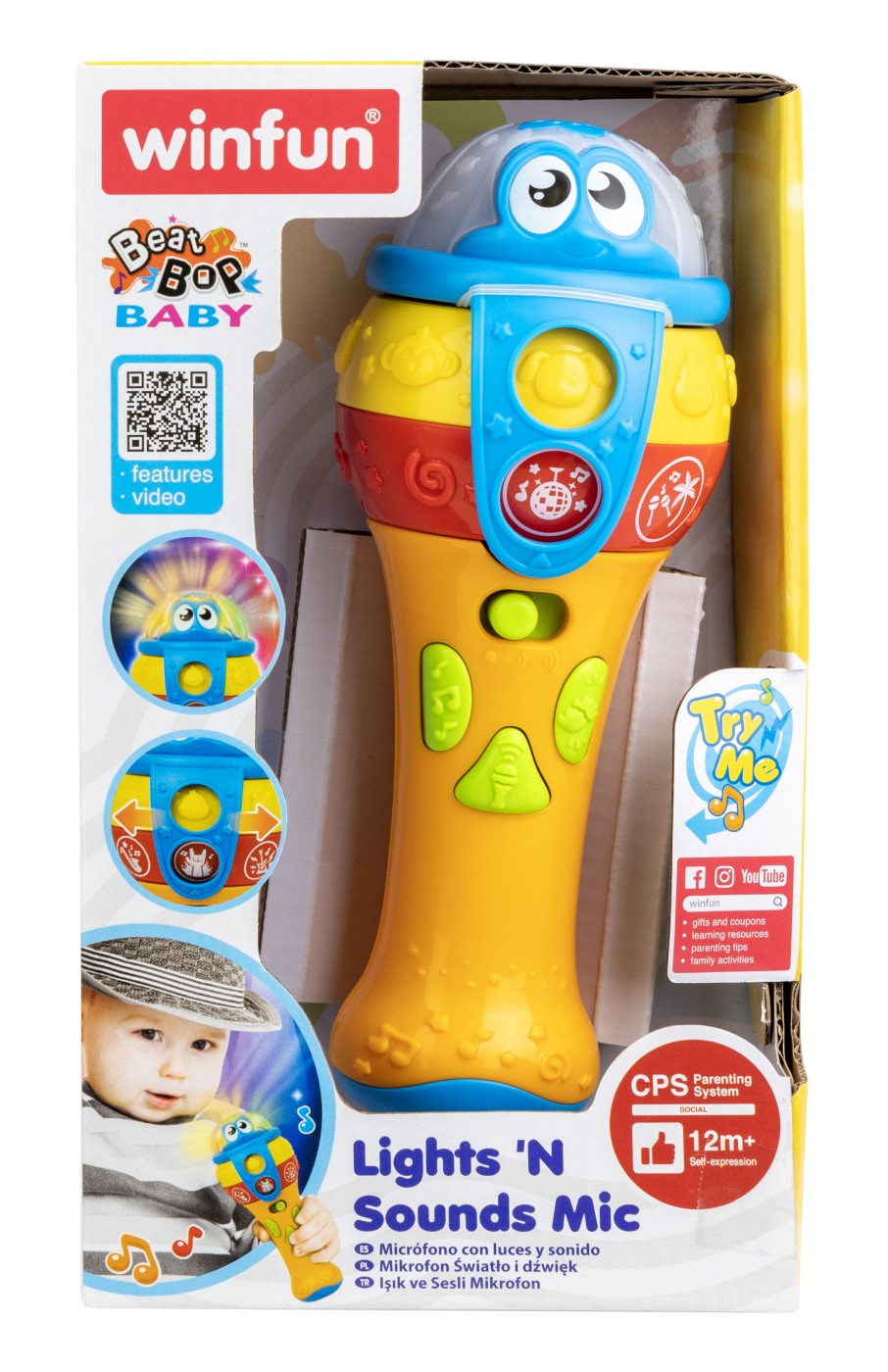 Microfon interactiv Winfun pentru copii, cu sunete, lumini si ritmuri