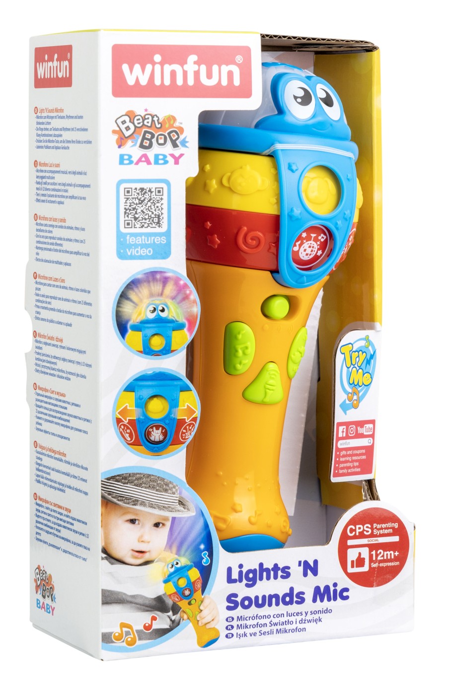 Microfon interactiv Winfun pentru copii, cu sunete, lumini si ritmuri