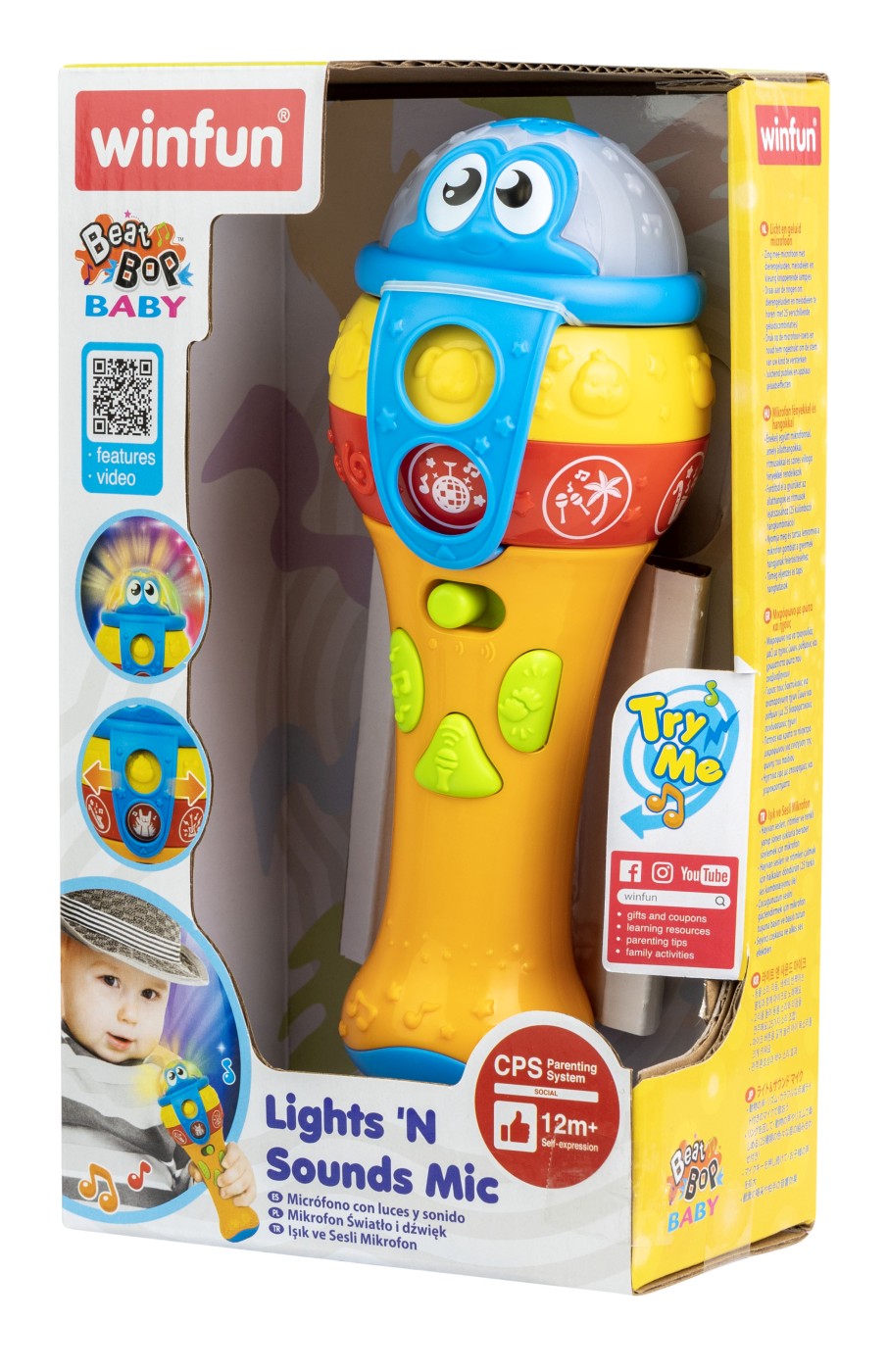 Microfon interactiv Winfun pentru copii, cu sunete, lumini si ritmuri