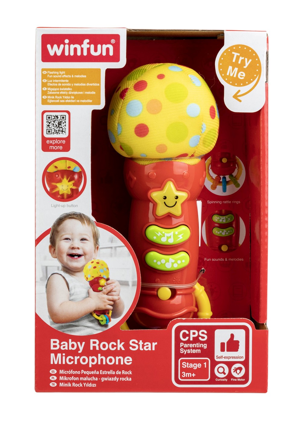 Microfon interactiv pentru bebelusi Winfun cu lumini si sunete