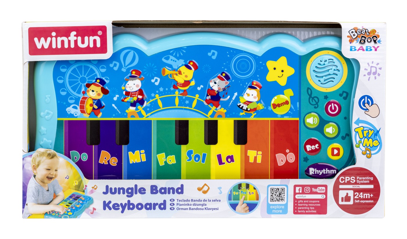 Orga muzicala pentru copii Winfun cu 8 taste, lumini si sunete, 2+ ani