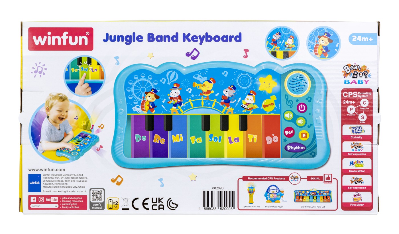 Orga muzicala pentru copii Winfun cu 8 taste, lumini si sunete, 2+ ani