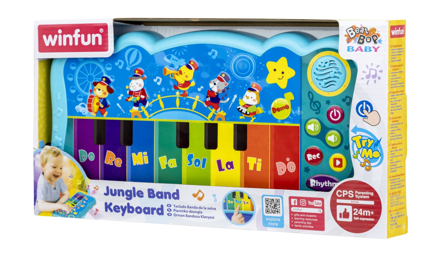 Orga muzicala pentru copii Winfun cu 8 taste, lumini si sunete, 2+ ani