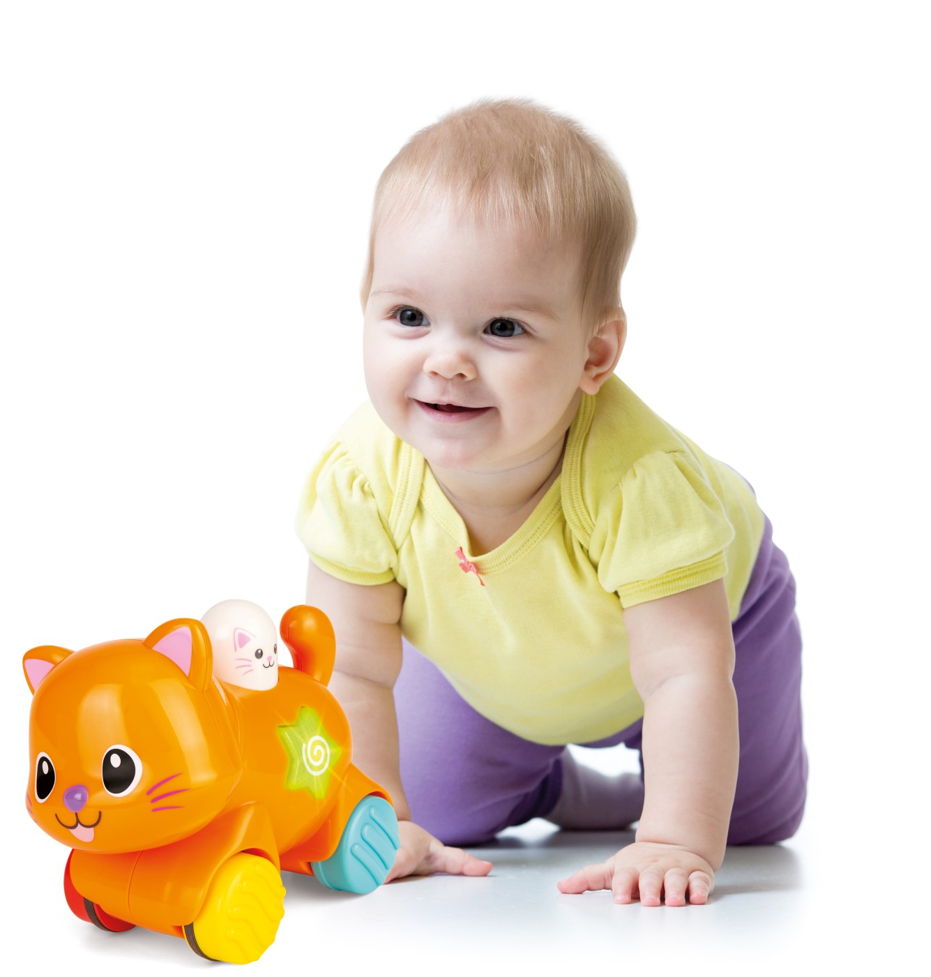 Pisicuță interactivă Winfun pentru bebeluși 6+ luni, multicolor