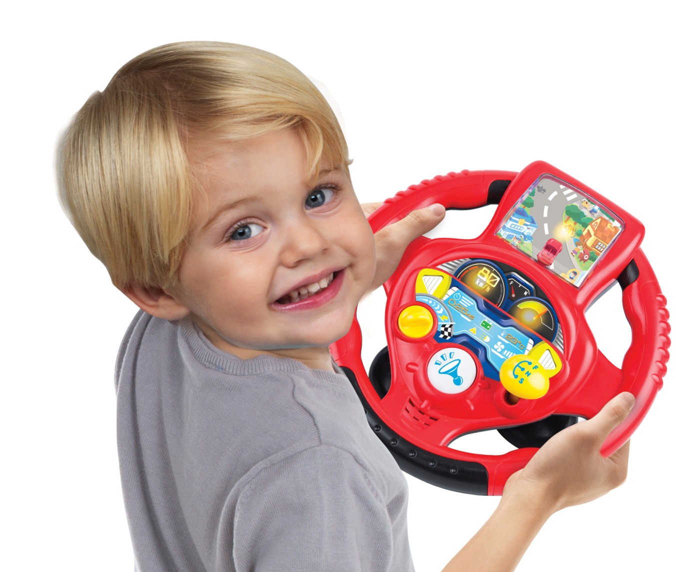 Volan interactiv Winfun pentru copii cu sunete, lumini si schimbator