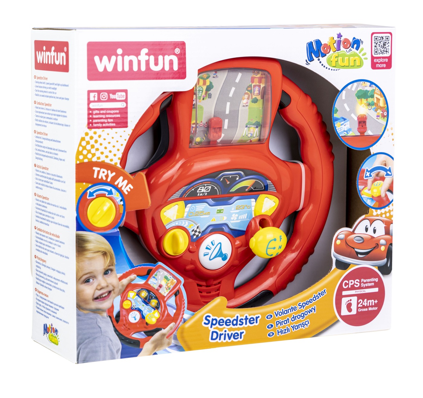 Volan interactiv Winfun pentru copii cu sunete, lumini si schimbator