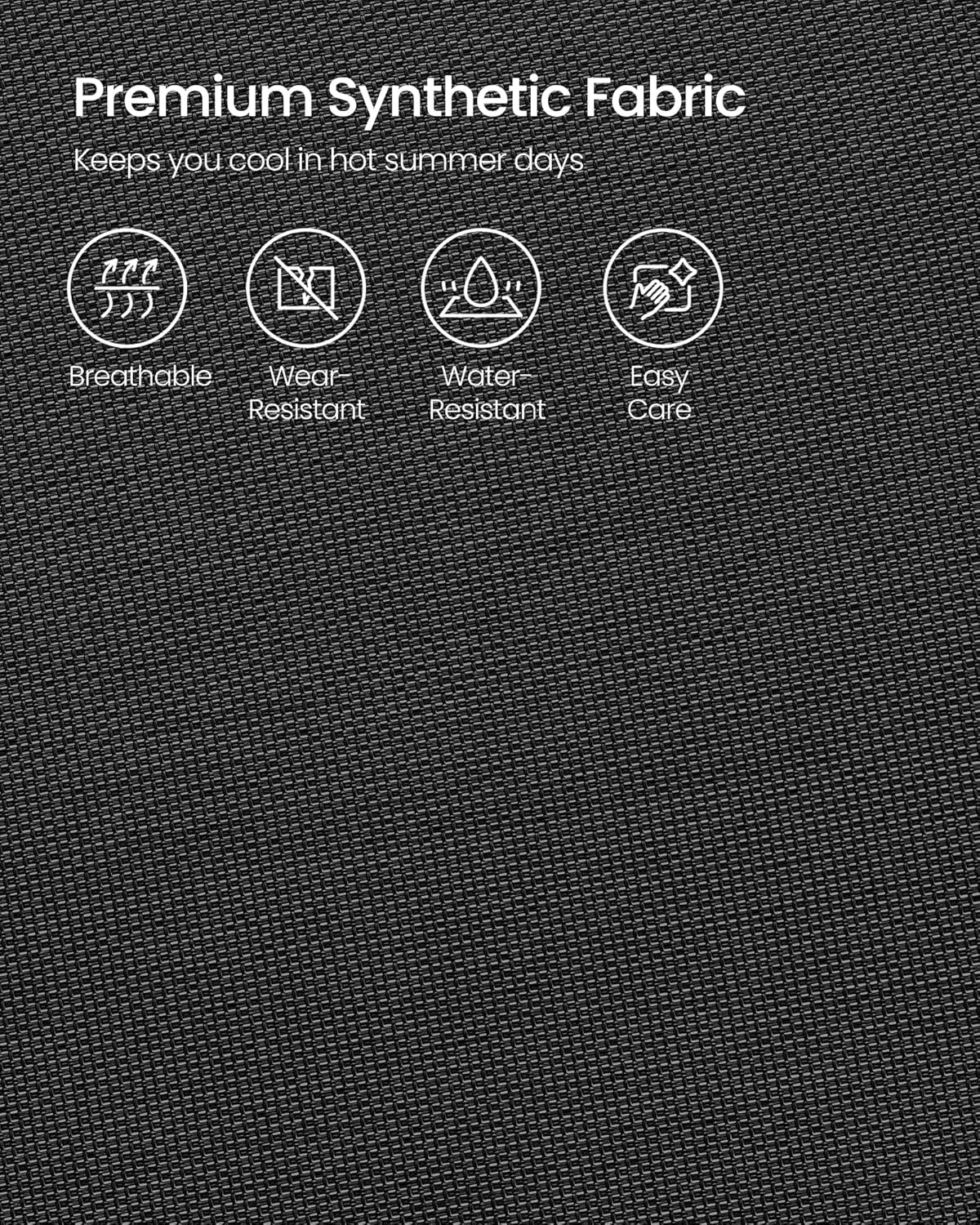 SONGMICS Set 2 scaune gradina pliabile cu spatar reglabil 8 pozitii, 150 kg, 56x70x106 cm, negru Household NewTrend