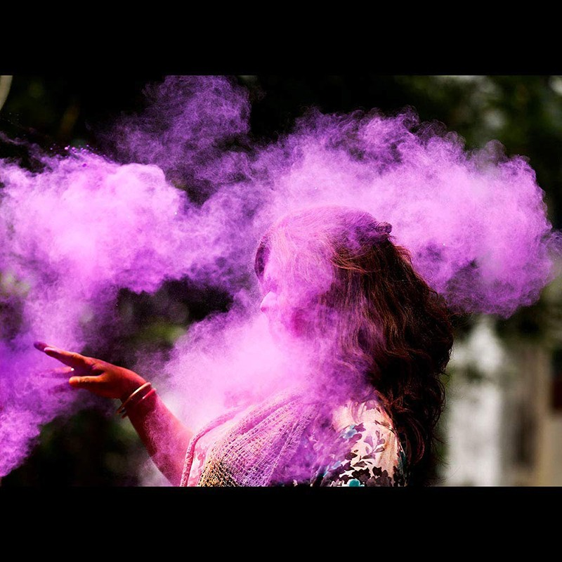 Set 5 culori pudra neon uv holi, 100gr/culoare