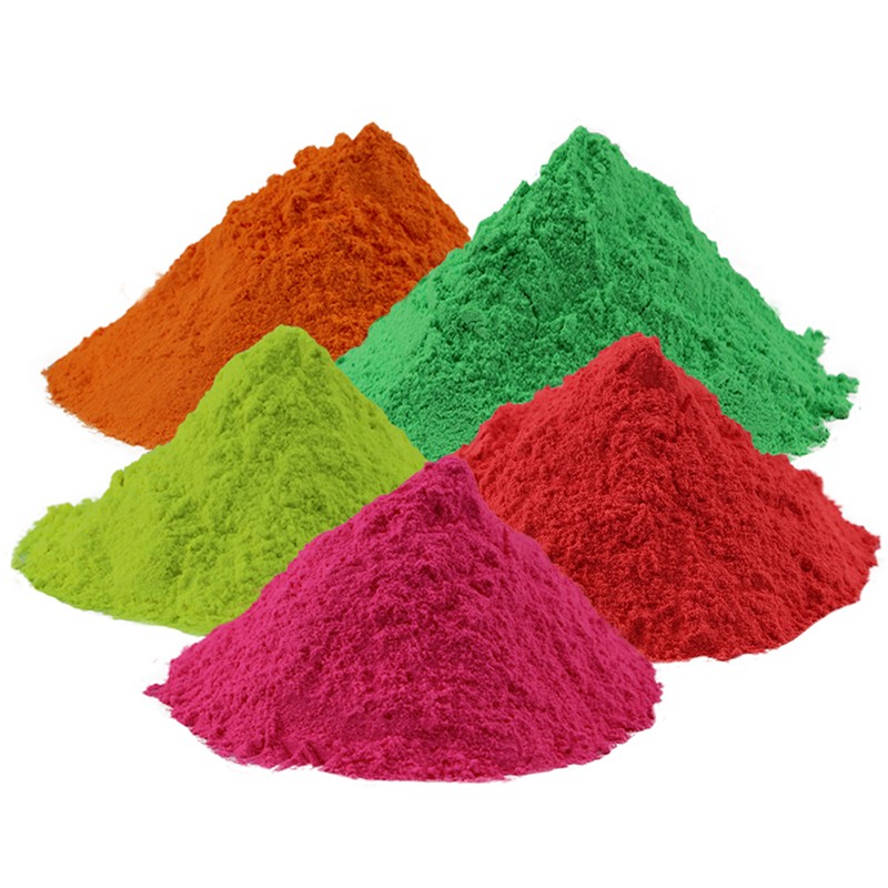 Set 5 culori pudra neon uv holi, 100gr/culoare