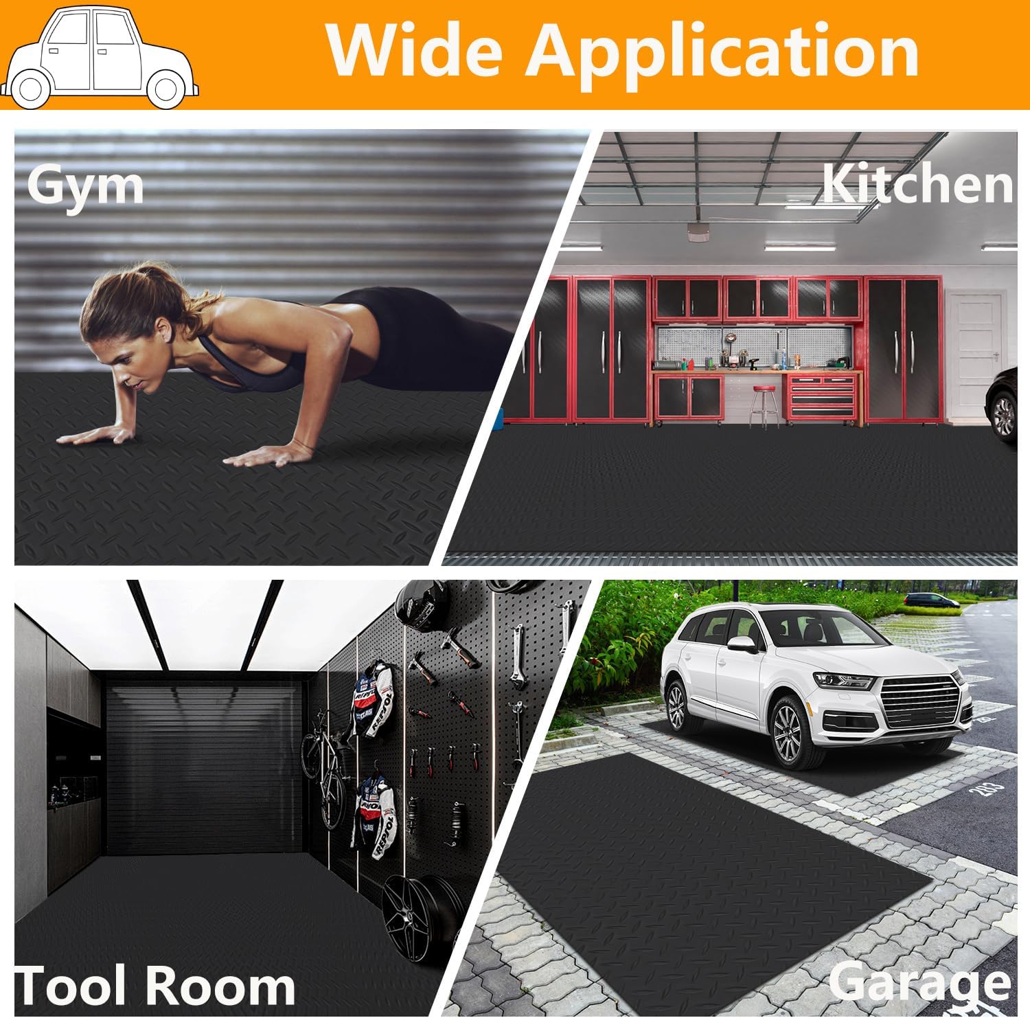 Covor Antiderapant din Cauciuc, Linoleum din Cauciuc pentru Protectie Podea Auto - model DIAMOND FAVLine Selection