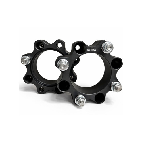 Distantier ATV 50 mm 4x110 centrare 90.2 cu 8 piulite M10x1.25 set 2 bucati aluminiu forjat negru Cod: DST8003