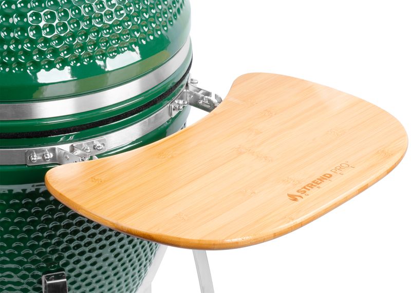 Grătar ceramic Kamado Egg 21 inch, 46,7 cm, verde, cu suport și roți