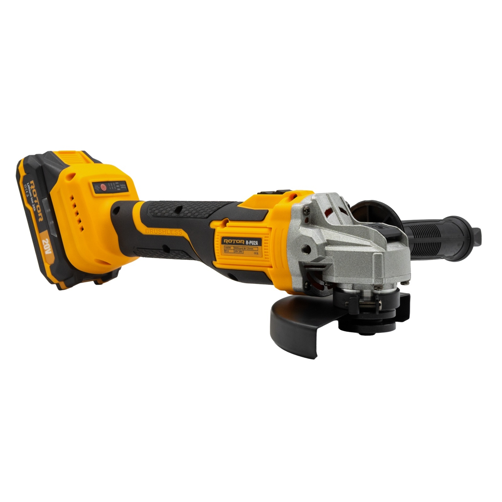 Polizor unghiular cu acumulator Rotor R-PU2A 20V 2Ah brushless