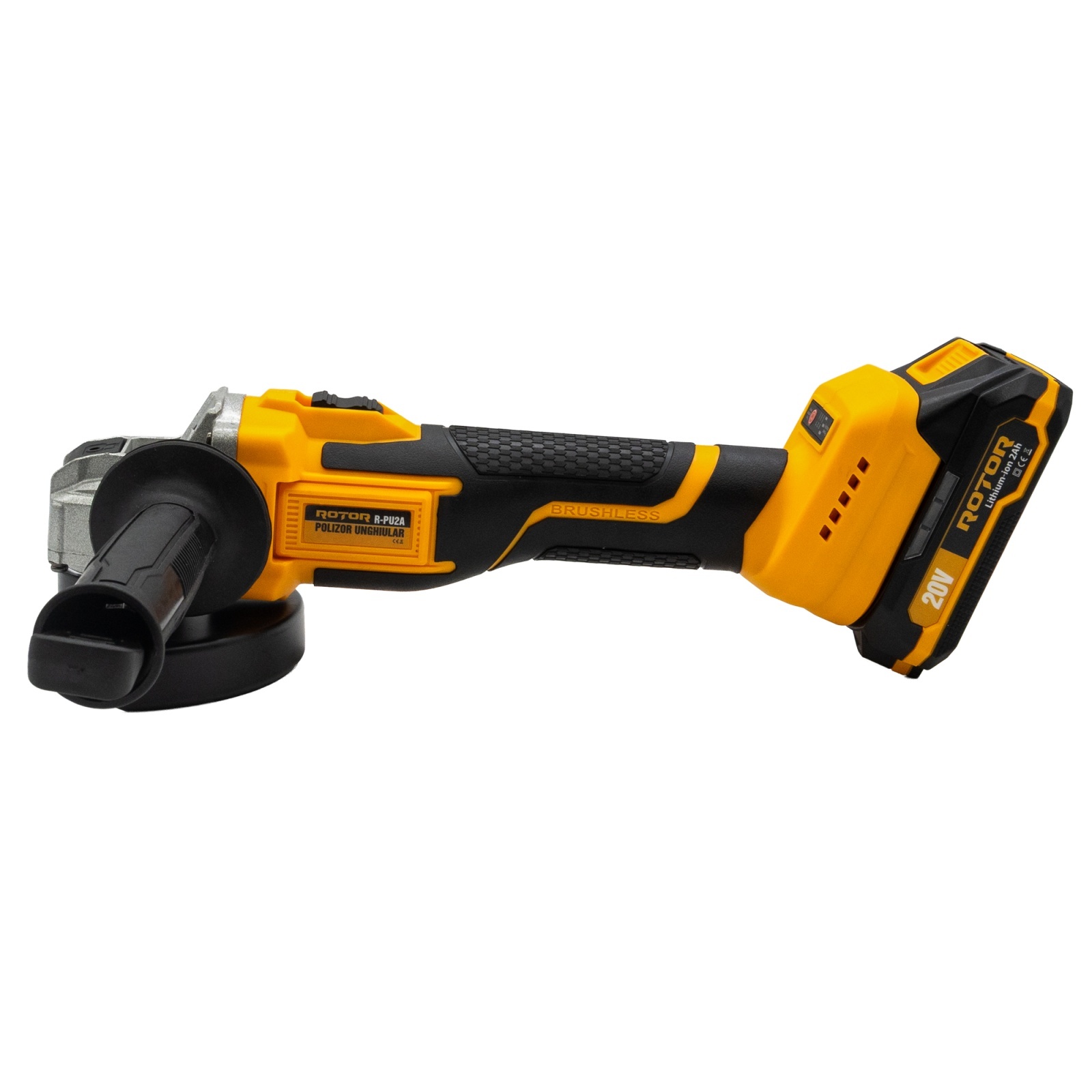 Polizor unghiular cu acumulator Rotor R-PU2A 20V 2Ah brushless