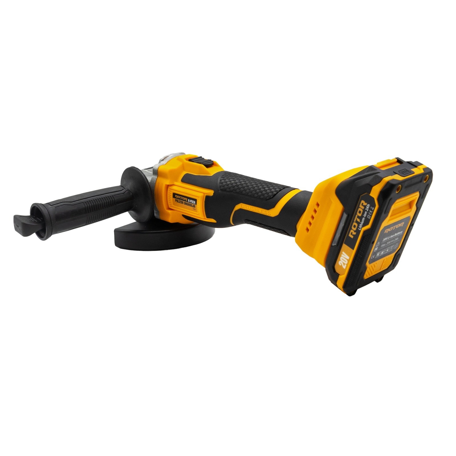 Polizor unghiular cu acumulator Rotor R-PU2A 20V 2Ah brushless