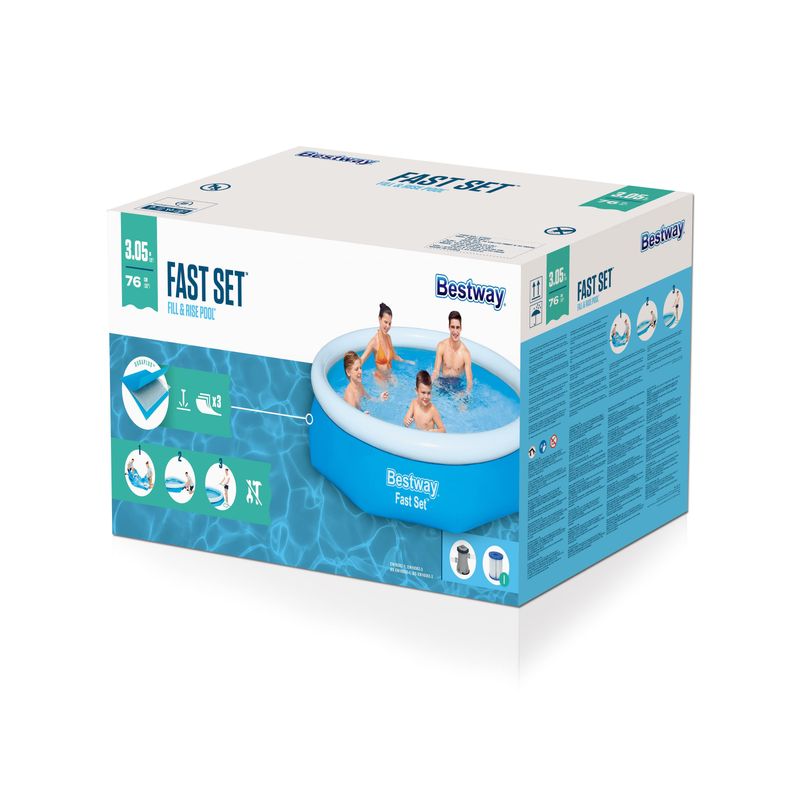 Piscină gonflabilă Bestway Fast Set 305x76 cm cu pompă de filtrare