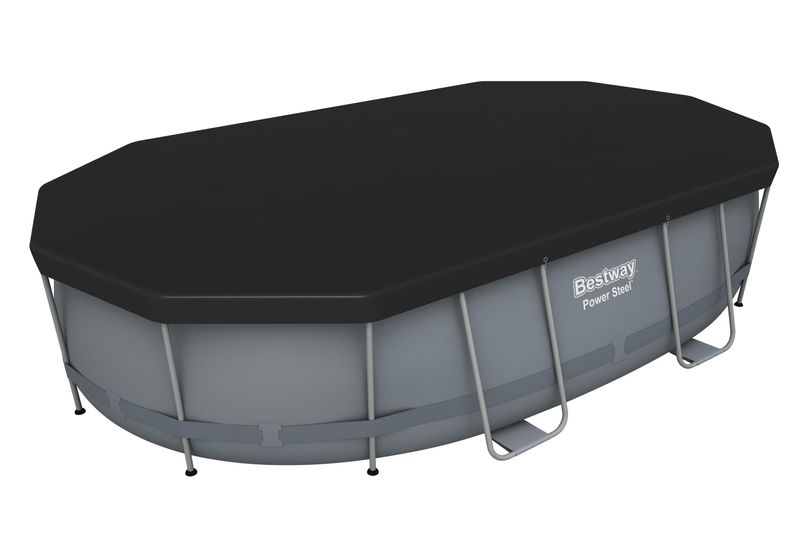Piscină supraterană ovală Bestway Power Steel cu filtru și scară 488x305x107 cm