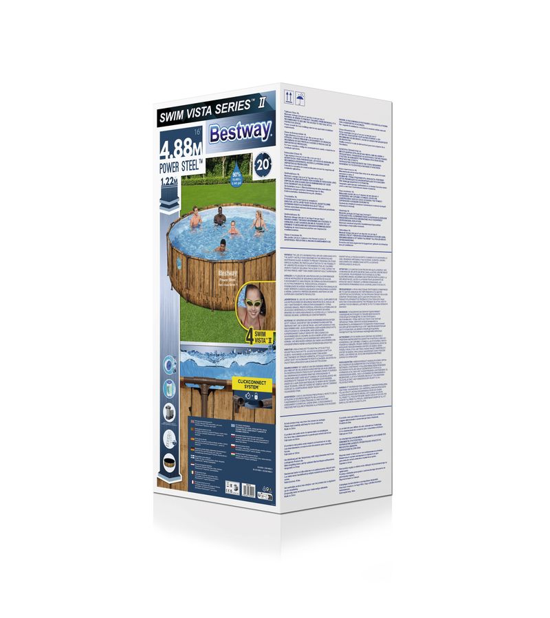 Piscină supraterană Bestway Power Steel Vista 488x122 cm cu filtru și scară