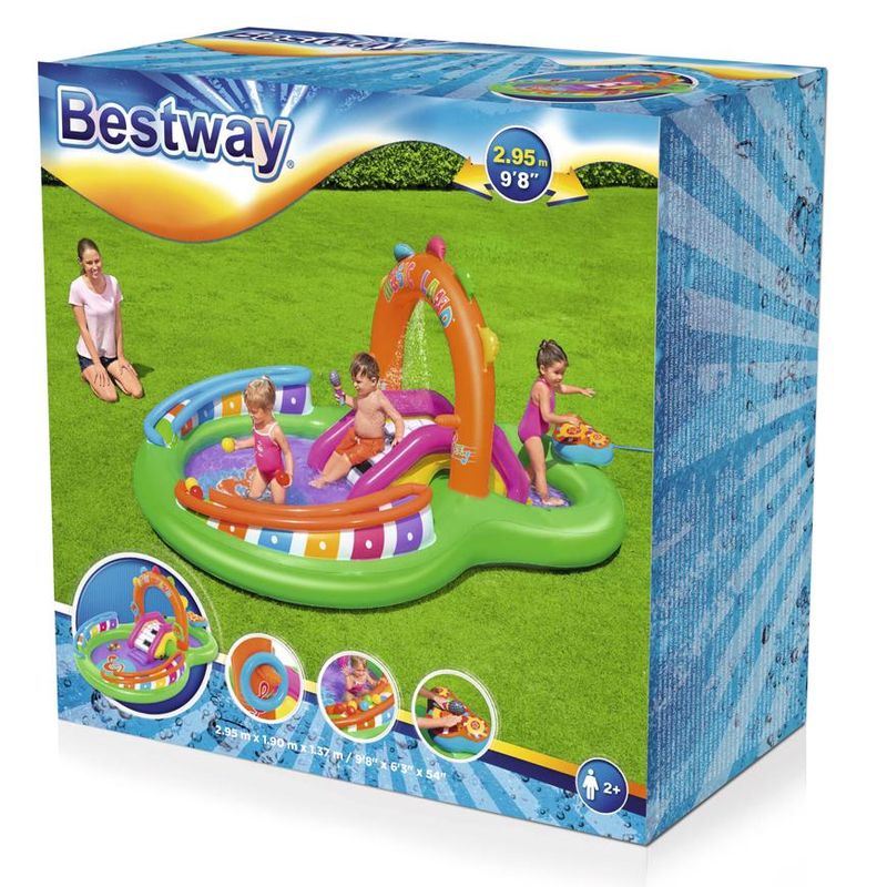 Centru de joacă gonflabil Bestway Sing 'n Splash pentru copii, 295x190x137 cm